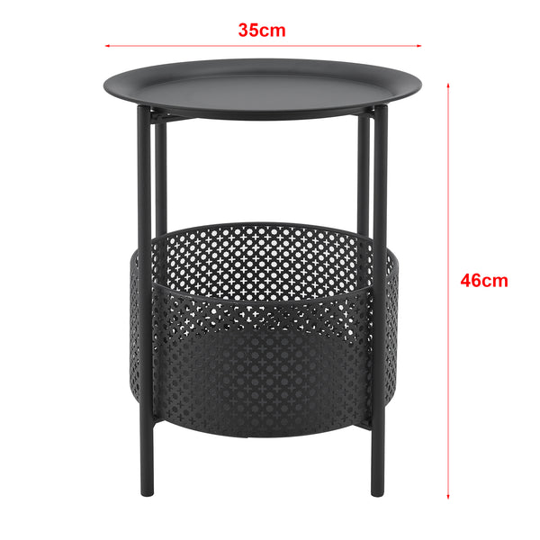 Masuta cafea Kruibeke metal negru [en.casa]