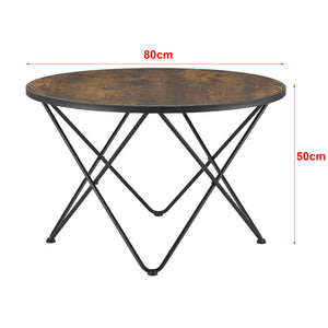 Masuta cafea Goskamark forma rotunda efect lemn nuanta inchisa [en.casa]