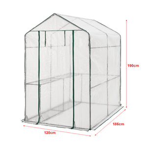Solar gradina cu rafturi Oosterhout 120 x 186 x 190 cm transparent [en.casa]