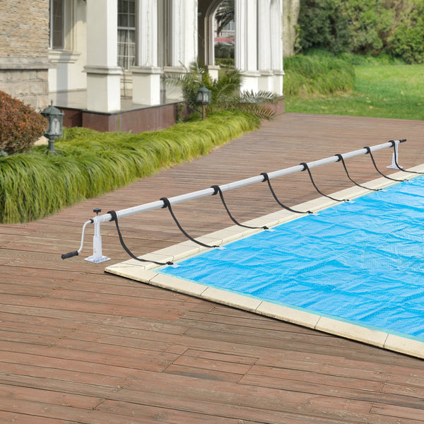Derulator prelata piscina Oliveti  555 cm aluminiu/plastic [en.casa]