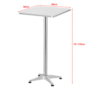 Masa bistro bar patrata Jarpen 115 cm argintiu cu blat pliabil [en.casa]
