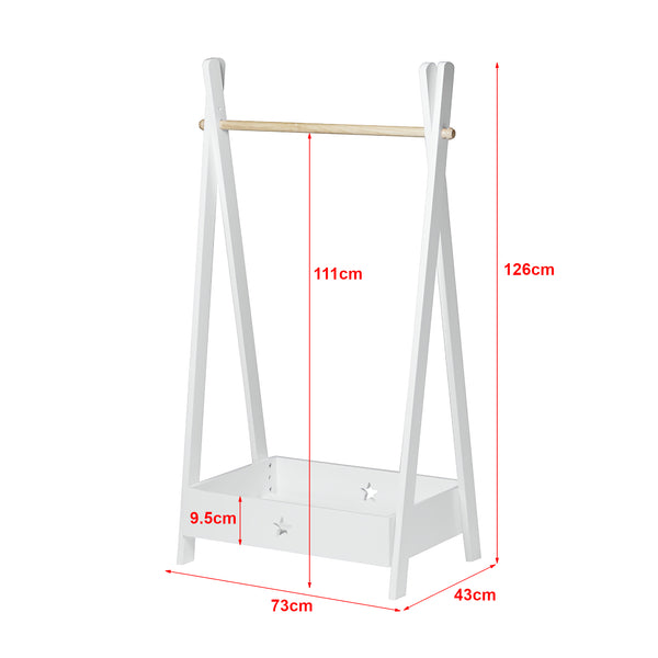 Cuier haine copii Laxe 126 x 73 x 43 cm alb [en.casa]