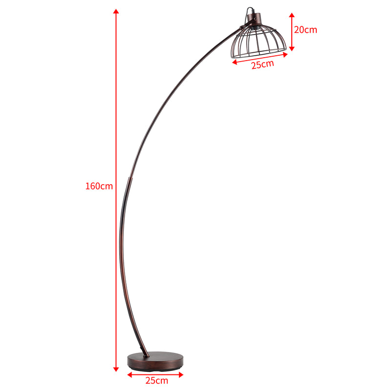 Schiță cotată Lampa de podea Portsmouth maro ruginiu 1 x E27 max. 60W [lux.pro]