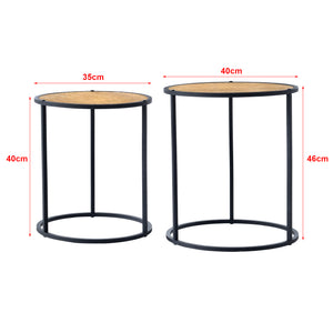 Masute living Moriusaq set 2 bucati forma rotunda [en.casa]