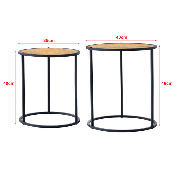 Masute living Moriusaq set 2 bucati forma rotunda [en.casa]