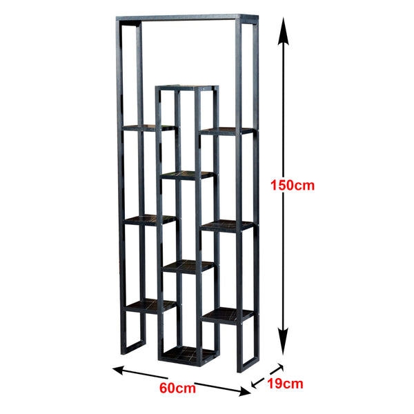 Suport plante Blaavandshuk 150x60x19cm metal negru [en.casa]