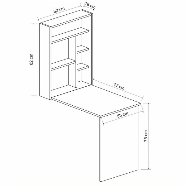 Birou Greve 82 x 62 x 16 cm rabatabil [en.casa]