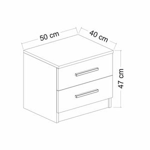 Noptiera cu 2 sertare Fanø 47x50x40cm pal antracit [en.casa]