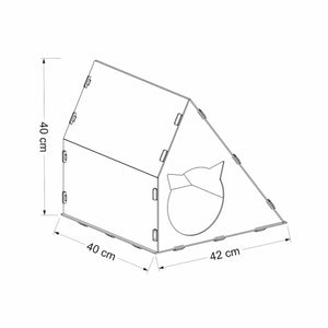 Casuta pisici  Lani 40x42x40cm mdf alb [en.casa]