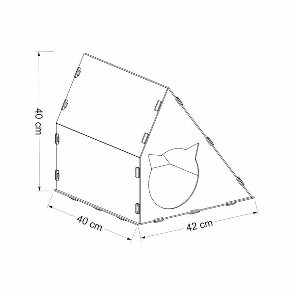 Casuta pisici  Lani 40x42x40cm mdf alb [en.casa]