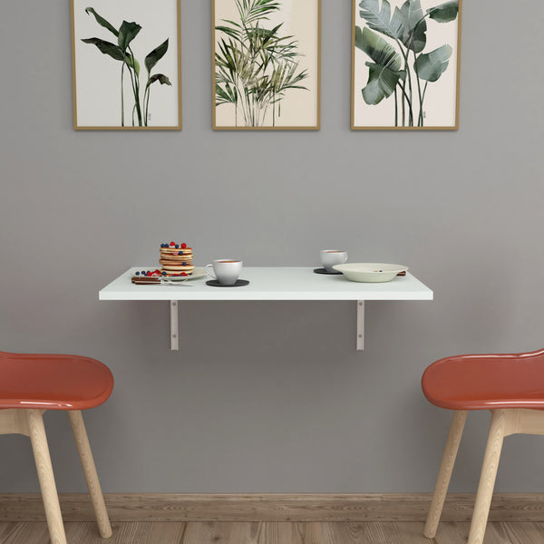 Masa pliabila montabila pe perete Klepp 72 x 45 cm alb [en.casa]