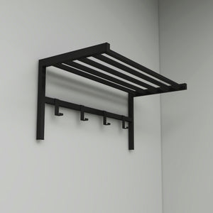 Cuier de perete Tolga 32,5x69x34cm metal negru [en.casa]