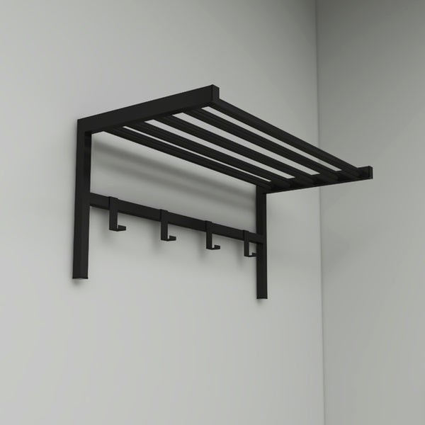 Cuier de perete Tolga 32,5x69x34cm metal negru [en.casa]