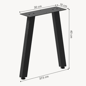 Set 2 bucati picioare banca Mariager 40 x 37,5 cm otel negru mat [en.casa]