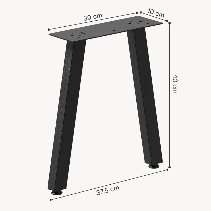 Schiță cotată Set 2 bucati picioare banca Mariager 40 x 37,5 cm otel negru mat [en.casa]