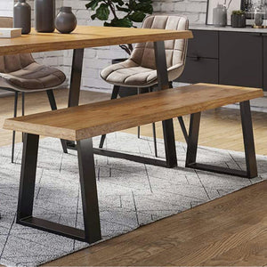 Set 2 buc picior masa Marstal 42x30-40x6cm otel negru mat [en.casa]