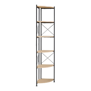 Raft de colt Ulfborg 160x30x30 cm negru/efect stejar [en.casa] 