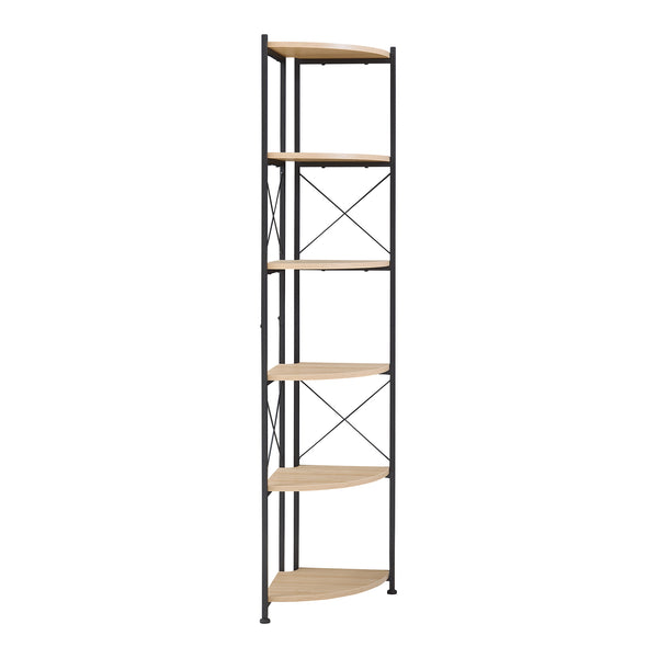 Raft de colt Ulfborg 160x30x30 cm negru/efect stejar [en.casa] 