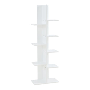 Raft carti Rodekro 122 x 40 x 20 cm alb cu 9 polite depozitare [en.casa]