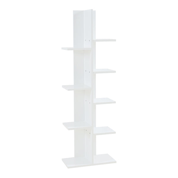 Raft carti Rodekro 122 x 40 x 20 cm alb cu 9 polite depozitare [en.casa]