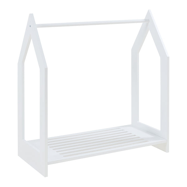 Suport haine copii design casuta Langeskov 78x75x35 cm alb [en.casa]