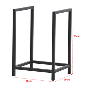 Suport lemne de foc Torsas 40 x 30 x 50 cm otel negru [en.casa]
