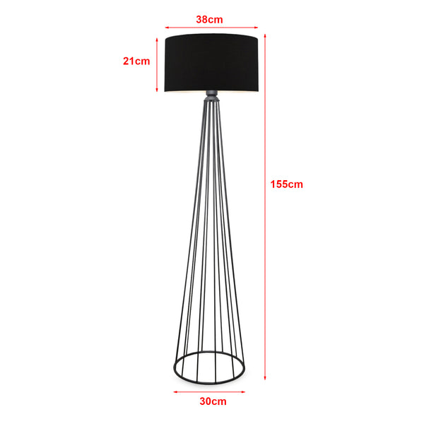 Lampa de podea Neath 1 x E27 max 20W metal textil antracit negru [lux.pro]