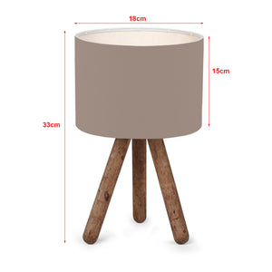 Lampa de masa Preston 33 cm 1 x E27 max 20W lemn textil [lux.pro]