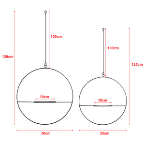 Set 2 buc suport plante Opsterland metal negru masuri diferite montabil pe tavan [en.casa]
