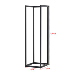 Suport lemne foc Tanum 35x35x120cm otel negru [en.casa]