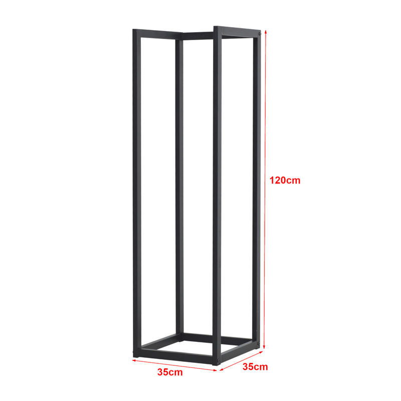 Schiță cotată Suport lemne foc Tanum 35x35x120cm otel negru [en.casa]