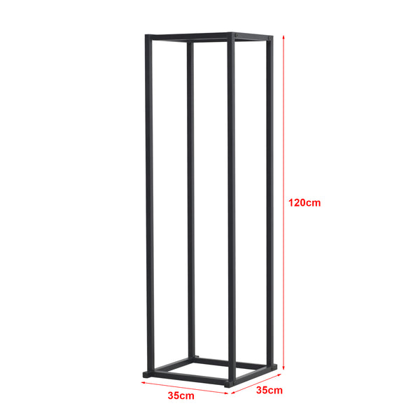 Suport lemne foc Tibro 35x35x120cm otel negru [en.casa]