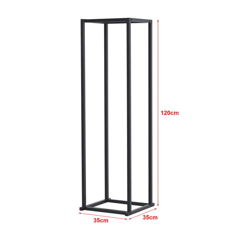 Schiță cotată Suport lemne foc Tibro 35x35x120cm otel negru [en.casa]