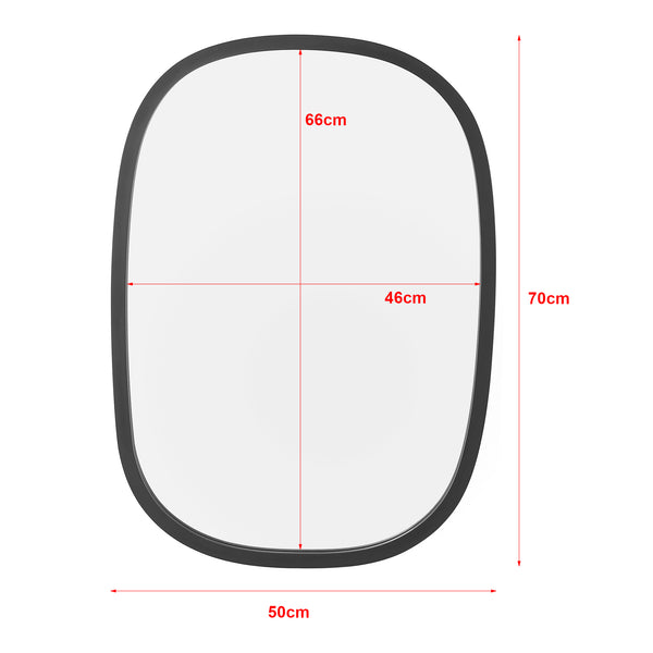 Oglindă de perete Copertino 70x50 cm Negru, mat [en.casa]