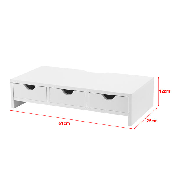 Suport pentru monitor Ruovesi 12x51x25cm Alb [en.casa]