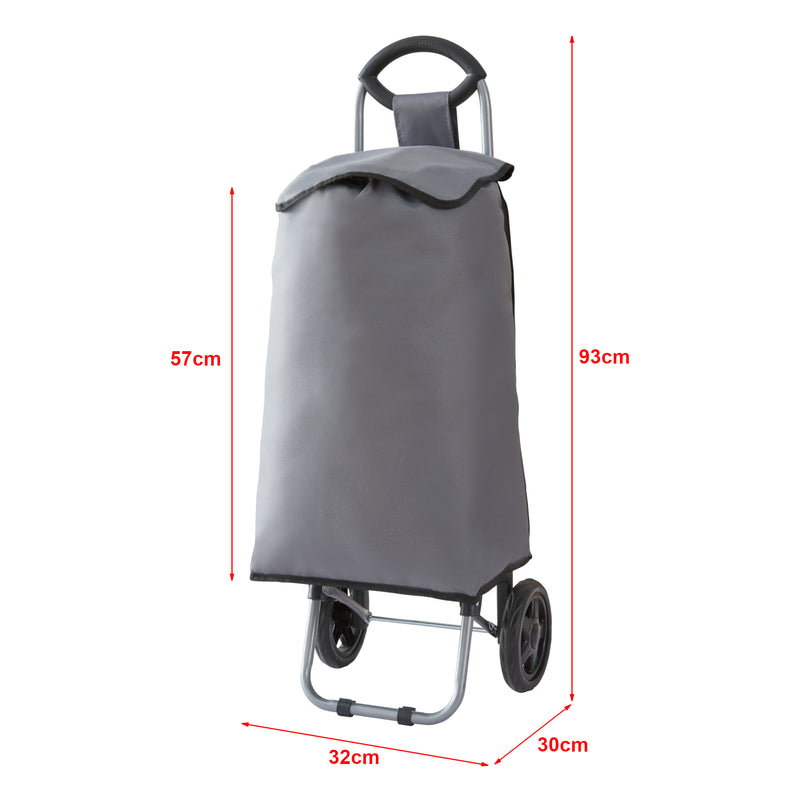 Schiță cotată Carucior cumparaturi Norre 36 L gri inchis negru [en.casa]