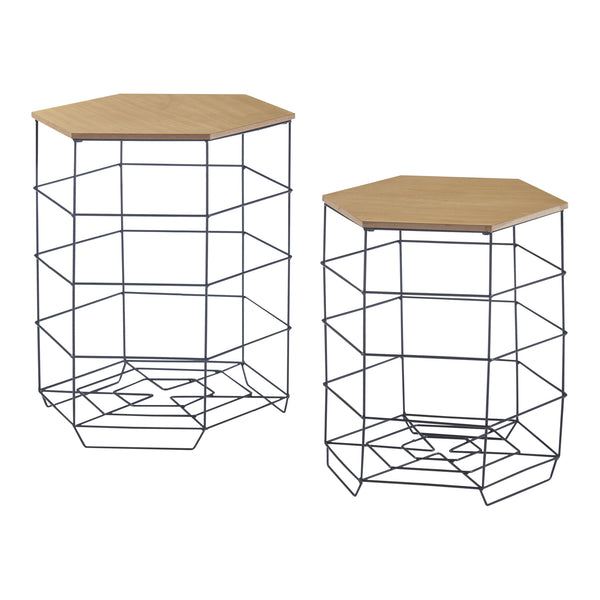 Set 2 cosuri metalice masuri diferite Horsholm [en.casa]
