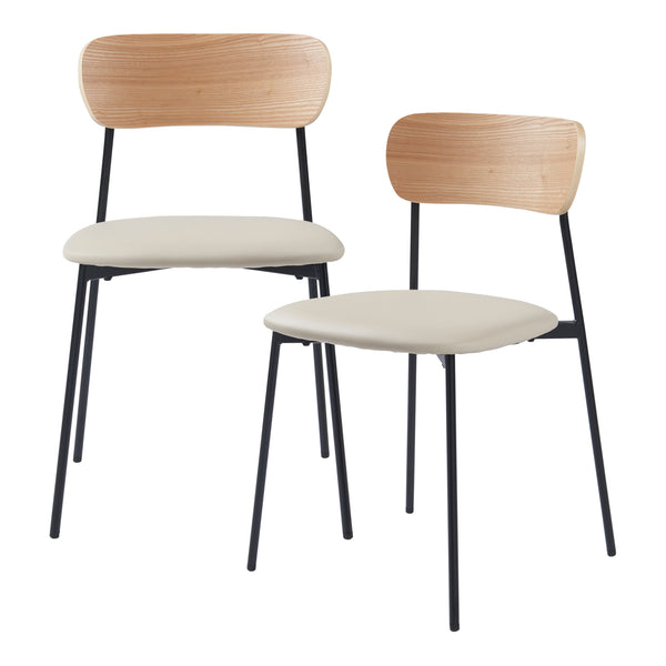 Set 2 scaune bucatarie Jyvaskyla bej [en.casa]