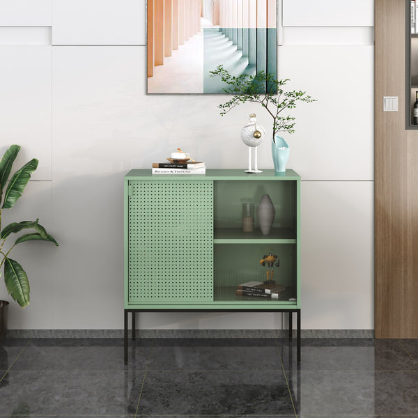 Comoda Eidsvoll otel sticla verde [en.casa]