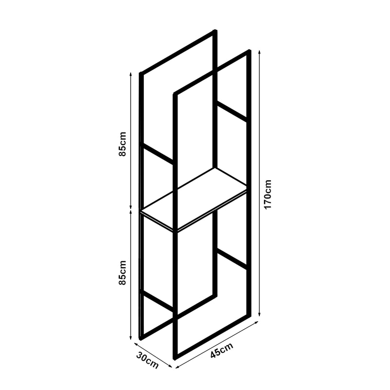 Schiță cotată Suport lemne de foc Ulvila 170x45x30cm negru [en.casa]