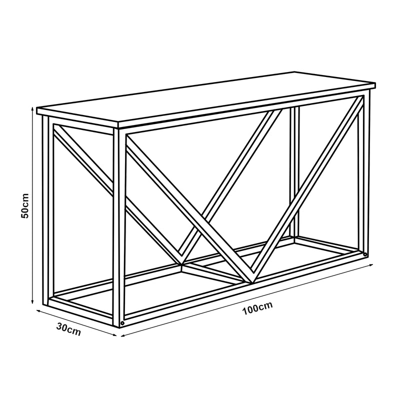 Schiță cotată Suport lemne de foc Vaasa 50x100x30cm [en.casa]