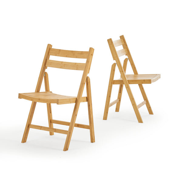 Set 2 scaune pliabile Gran bambus [en.casa]