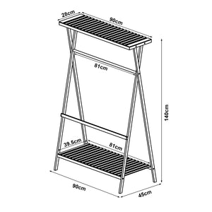 Suport haine Horten 140x90x45cm bambus [en.casa]