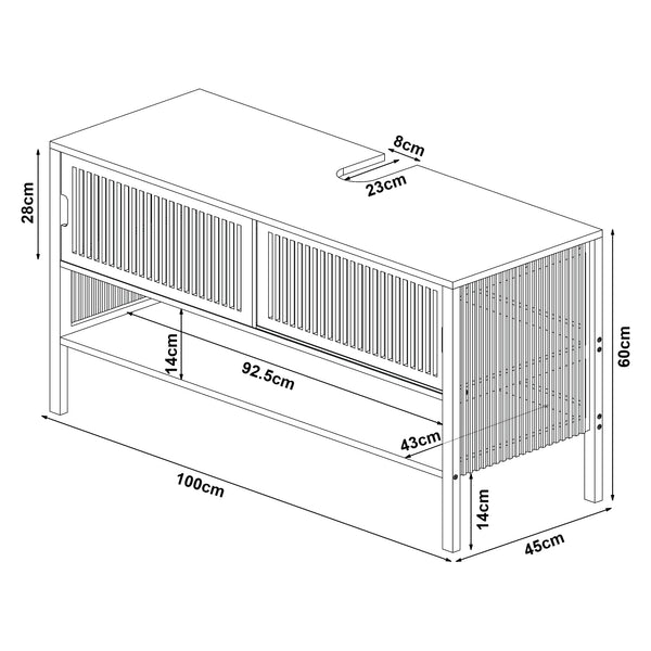 Dulap sub chiuveta Hvaler 60x100x45cm natur [en.casa]