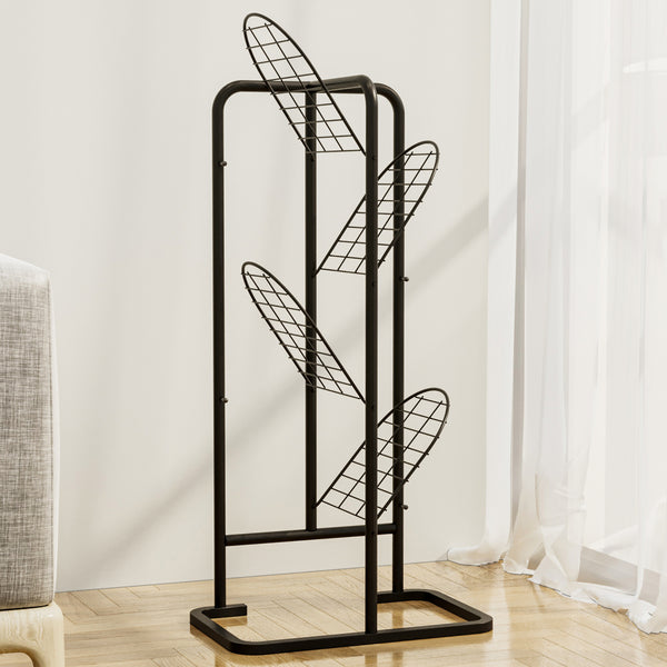 Suport plante Pedersöre 83x52x25cm metal negru [en.casa]