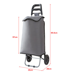 Carucior pliabil cumparaturi Aaby - NEU 95.5x35x29 cm 30 kg gri inchis/negru [en.casa]