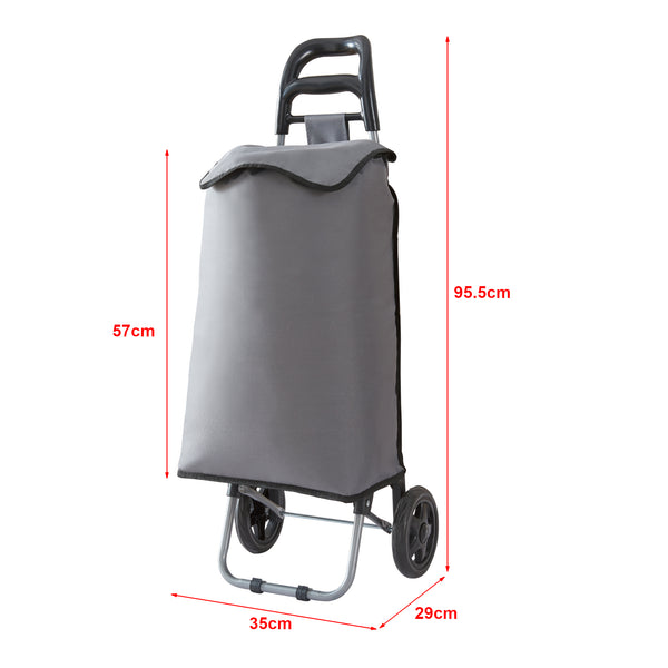 Carucior pliabil cumparaturi Aaby - NEU 95.5x35x29 cm 30 kg gri inchis/negru [en.casa]