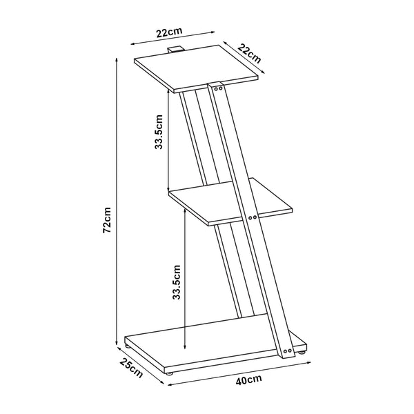 Raft de sine statator Rollag 72x40x25cm negru [en.casa]