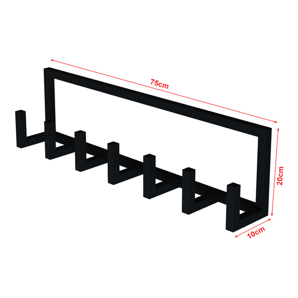 Cuier de perete Lyngen 75x10x20cm negru [en.casa]