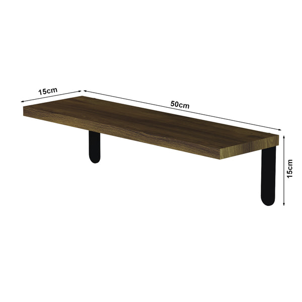 Set 5 buc raft Frogn 50x15x15cm negru/efect lemn [en.casa]
